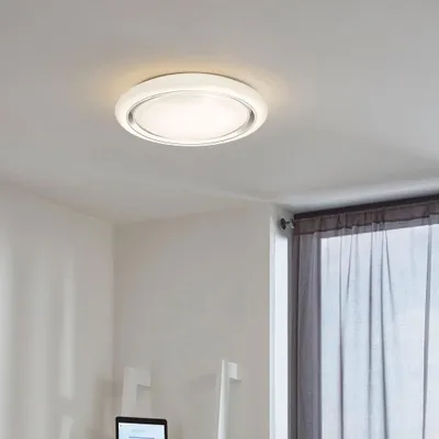 Image de Eglo LED Wandleuchte Deckenlampe Capasso Weiß Chrom Ø34cm 18W 2200lm warmweiß 3000K