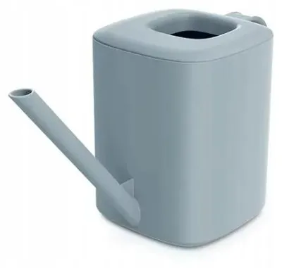 Produktbild von Kunststoff Blumengießkanne 1L Hellgrau für Zimmerpflanzen, ergonomisch, mit abnehmbarem Deckel