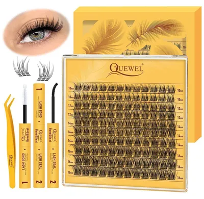 Produktbild von Wimpern-Extensions 120 Stück Einzelwimpern Set 10-16 mm mit Kleber und Pinzette