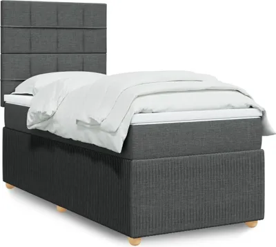 Produktbild von Möbel Boxspringbett mit Matratze Dunkelgrau 100x200 cm Stoff - Klassische Bettrahmen 3294268
