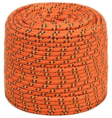 Image de Bootsseil - Corde d'amarrage 8 mm x 50 m - Tressée en polyester - Charge de rupture : 420 kg - Pour bateau, voile, camping - Jaune