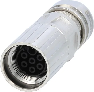 Produktbild von M17 Kabelsteckverbinder gerade Buchse Crimpanschluss, Polzahl 6+PE Kabelabgang gerade, Klemmbereich 8,0mm - 10,0mm - 1