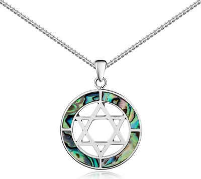 Produktbild von MATERIA by Matthias Wagner Davidstern Anhänger Silber 925 mit grünem Perlmutt KA-249