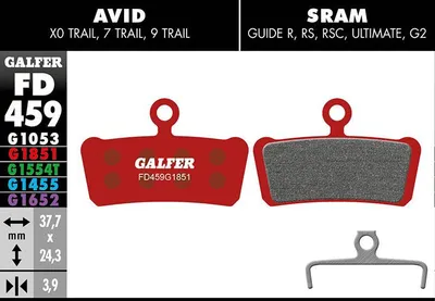 Produktbild von Galfer Beläge FD459 Compound G1851 für Avid Sram FD459G1851