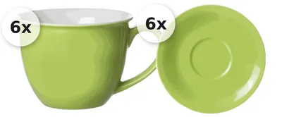 Produktbild von Jumbotassen - Set 12 tlg. Doppio grün