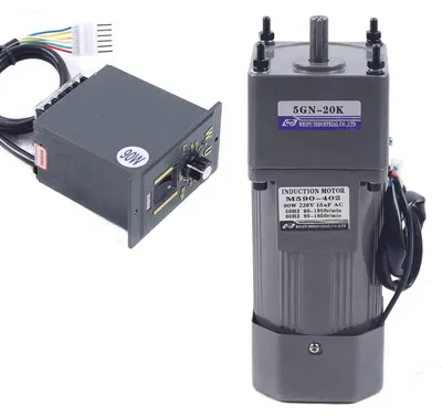 Image de Moteur à réducteur - Moteur asynchrone monophasé - 90 W - 220-240 V - Avec variateur de vitesse - Classe d'efficacité IE1