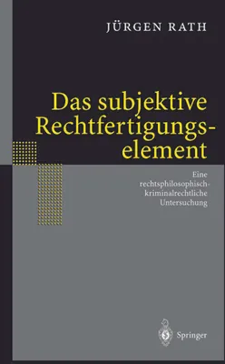 Obrázek produktu pro Das subjektive Rechtfertigungselement