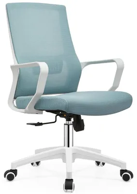 Ergonomischer Drehstuhl mit Lendenstütze, höhenverstellbar, blau