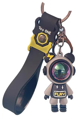 Immagine prodotto di Portachiavi, compatto, con simpatico orsetto cartoon, portachiavi, ciondolo, decorazione, auto, zaino, charm, grigio