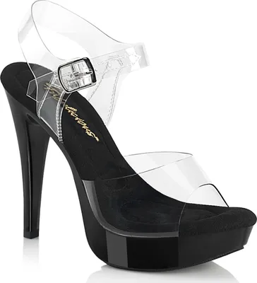 Produktbild von COCKTAIL-508 Fabulicious vegan Damen High-Heels Plateausandaletten klar schwarz