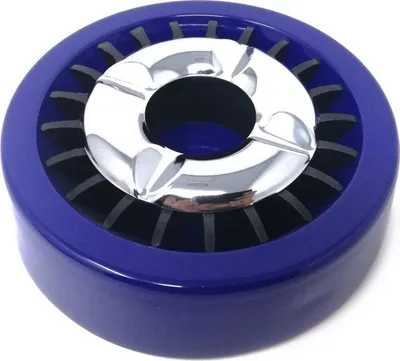 Produktbild von Starlet24® Windaschenbecher BLAU Gluttöter rund flach - stabiler Metall-Kunststoff-Aschenbecher für draußen & drinnen, spülmaschinenfest, Ø 14 cm