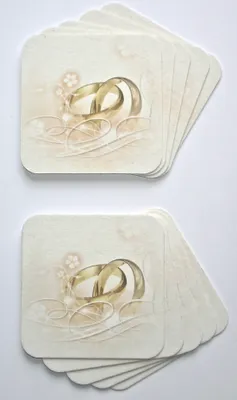 Produktbild von 50 Stück Bierdeckel Hochzeit, Glasuntersetzer, Gastronomie Deckel Getränke, Gläserdeckel, Getränkeuntersetzer, Bierfilze aus Pappe mit Ringe-Motiv