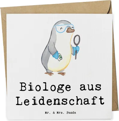 Produktbild von Mr. & Mrs. Panda Klappkarte Biologe Leidenschaft - Weiß - Geschenk, Spruch, anlasskarte, Glückwunschkarte, Witzig, Bachelor, Labor, faltkarte, Grußkarte, doppelkarte