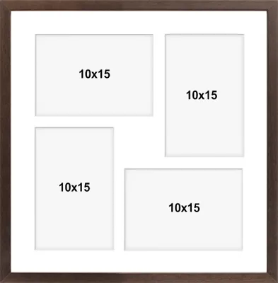 A multi-photo frame with four openings for 10x15 cm photos, set against a white background.