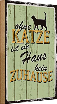 Produktbild von Holzschild Spruch 20x30cm ohne Katze ist Haus kein Zuhause