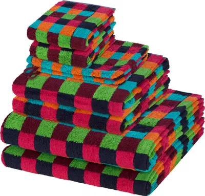 Produktbild von Cawö Lifestyle 2 X Wasch- 2 X Gäste- 2 X Dusch- 2 X Handtuch im Set Weich und pflegeleicht, Farbenfrohes Design, Hochwertige Qualität 8er Set