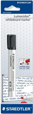 Produktbild von Whiteboardmarker Lumocolor Rundspitze schwarz auf Blisterkarte Packung mit 10 Stück