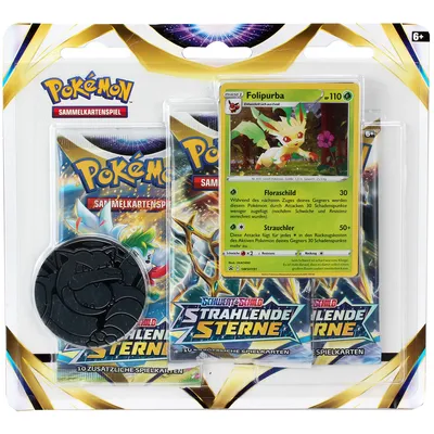 Produktbild von Pokemon Sammelkartenspiel: Blister Booster 3er-Pack Strahlende Sterne