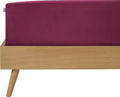 Produktbild von Schiesser Premium Spannbettlaken Flexi | 95|5 Wohlfühlformel | aus nachhaltiger Produktion | für Matratzen 90x190cm bis 100x220cm | Matratzenhöhe bis 25cm | Beere