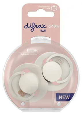 Productafbeelding van Difrax Lovi Fopspeen 6-18 maand Ivory/Coconut (2 stuk)
