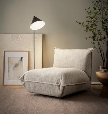 Produktbild von DOMO Collection Sessel Amira, Polstersessel mit Taschenfederkern und Drehfunktion, Loungesessel, Relaxsessel 78 x 105 x 76 cm (BxTxH), beige-petrol