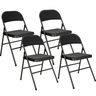 Produktbild von 4er-Set Klappstühle, Stühle Tragbare Bürostühle,Faltstuhl für Büro,Schwarz