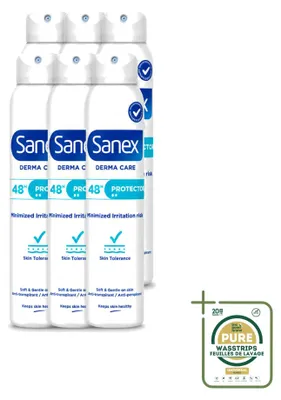 Image de 6 sprays déodorants Sanex Dermo Protector - 200 ml - Pack économique - 6 pièces