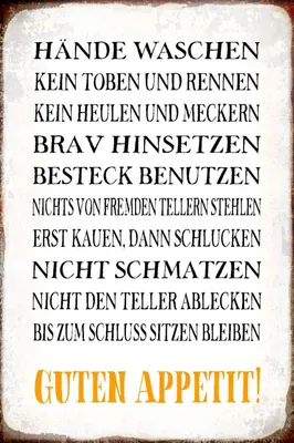 Produktbild von vianmo Holzschild 30x20 cm Hände waschen guten Appetit Dekoration
