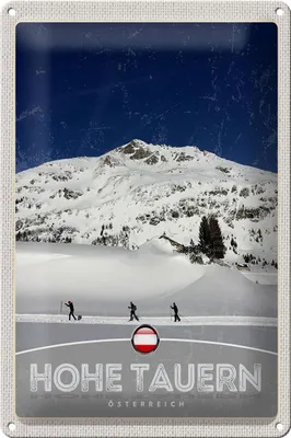 Produktbild von Blechschild Reise 20x30cm Hohe Tauern Skitour Wanderung Schnee