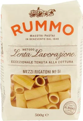 Produktbild von 20x Rummo Mezzi Rigaton N. 51 Hartweizengrieß Pasta Italienische Nudeln 500g Packung + Italian Gourmet Polpa di Pomodoro 400g Dose