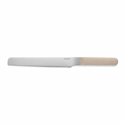 Produktbild von BergHOFF Home Elements Brotmesser 21 cm, Wellenschliff, Edelstahlklinge, für Brot Kuchen Melone, Sand