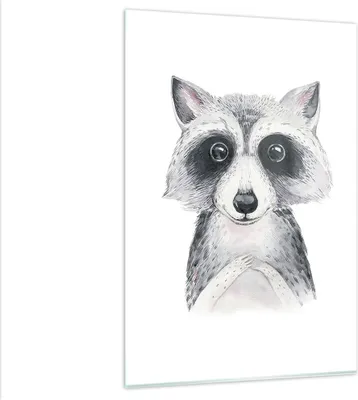 Produktbild von Bilder auf glas - Einteilig - Waschbär Bild Kinder - 80x120cm - Glasbilder - Wandbilder - Bilder - zum Aufhängen bereit - Wanddekoration aus Glas - Glas Bilder - Wandbild auf Glas - GPA80x120-4607