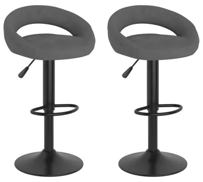 Produktbild von vidaXL Barhocker 2 Stk. Dunkelgrau Samt