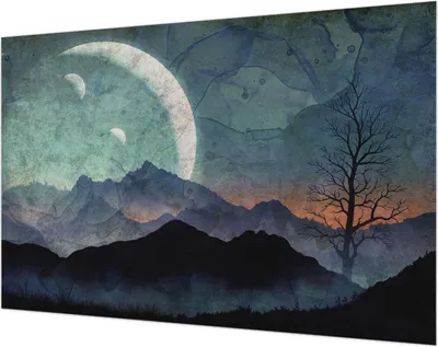 Produktbild von Wandtapete - Dekorative Tapete für Wohnzimmer- Tapetenfolie für Wanddekoration - 104x70 cm - Nachtlandschaft