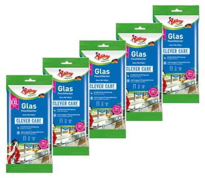 Produktbild von Poliboy Glas Reinigungstücher 5er Set - 120 Stück, Inhalt 24 Stück pro Packung