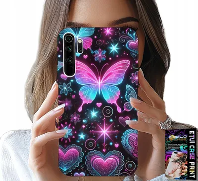 Obrázek produktu pro Pouzdro Pro Xiaomi Note 8 - Barevné Pouzdro S Motivem Motýlích Srdcí