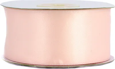 38mm breites, 20m langes, doppelseitig glänzendes Satinband in zartem Rosa auf Rolle. Perfekt für Bastelprojekte und Geschenkverpackungen