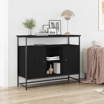 Produktbild von vidaXL Sideboard Schwarz Eichen-Optik 100 x 35 x 80 cm Holzwerkstoff