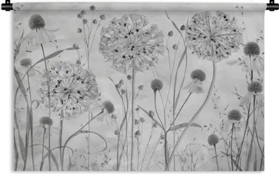 Produktbild von MuchoWow® Wandteppich Wandbehang Natur - Stilleben - Schwarz und weiß 90x60 cm Tapisserie Dekoration Wandtuch - Wandskulpturen - Bildteppich