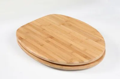 Image de Brosse de toilettes en bambou foncé, écologique, avec charnières en acier inoxydable