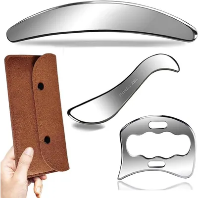 Produktbild von Massagegerät für Gua Sha, Gua Sha, Guasha-Gesichtsroller, Guasha-Schaber aus Edelstahl
