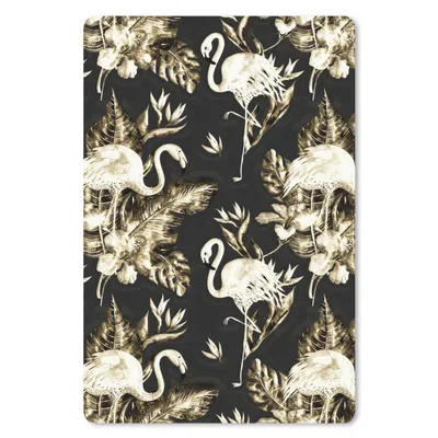 Produktbild von MuchoWow® Mauspad Mousepad Blumen - Gold - Flamingo 18x27 cm - Mousepads - Maus Mat - Pad - Mausunterlage