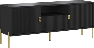 Image de Rabattone - Meuble TV, 155x40x69h cm Noir, un Tiroir
