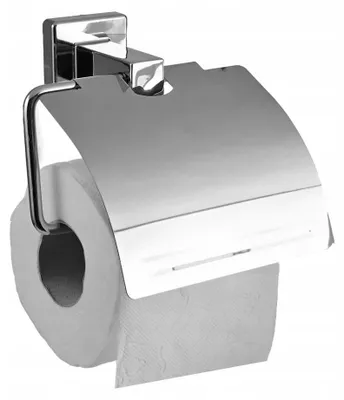Produktbild von Epewex Toilettenpapierhalter mit Klappe Silber Wandmontage