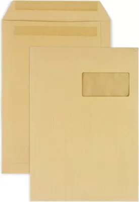 Produktbild von 75 Kraftpapiertaschen mit Fenster - 22,9 x 32,4 cm