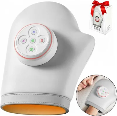 Produktbild von Handmassagegerät mit Heiz- und Druckfunktion, fünf Intensitätsstufen, für Finger- und Handflächenmassage, ein tolles Geschenk für Frauen.