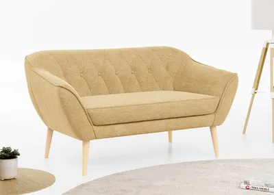 Produktbild von Sofa, Skandinavischer Stil, Holzbeine - PIRS - 2 Sitzer - Gelb - Struktur