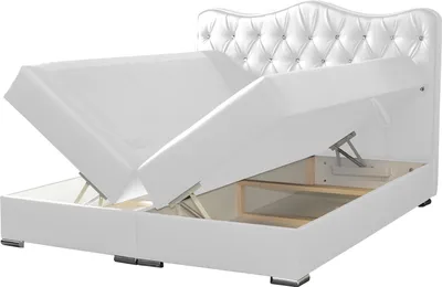 Produktbild von Boxspringbett Schlafzimmerbett SULTAN Kunstleder Weiss 200x200cm