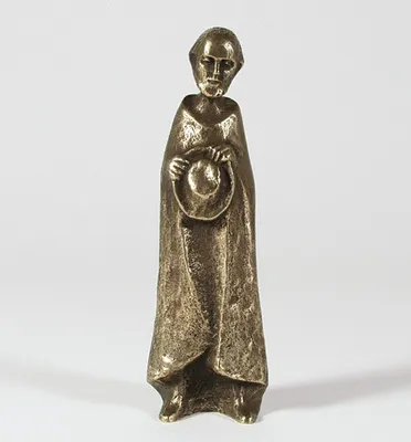 Produktbild von Hirte mit Hut 20 cm Bronze Krippenfigur
