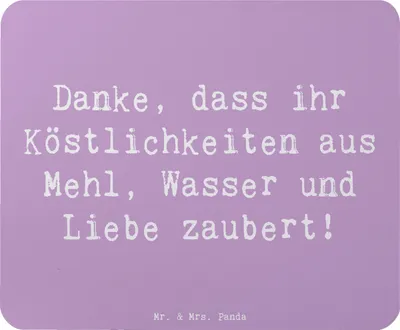 Produktbild von Mr. & Mrs. Panda Mouse Pad Spruch Bäcker-Dank - Lavendeltraum - Geschenk, Aufmerksamkeit, Backkünste, computer mousepad, Bedanken, Liebe, Handwerk, Mauspad, Backen